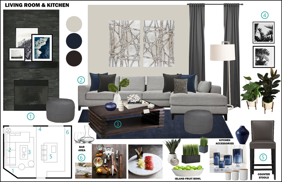 Online Designer Living Room Moodboard