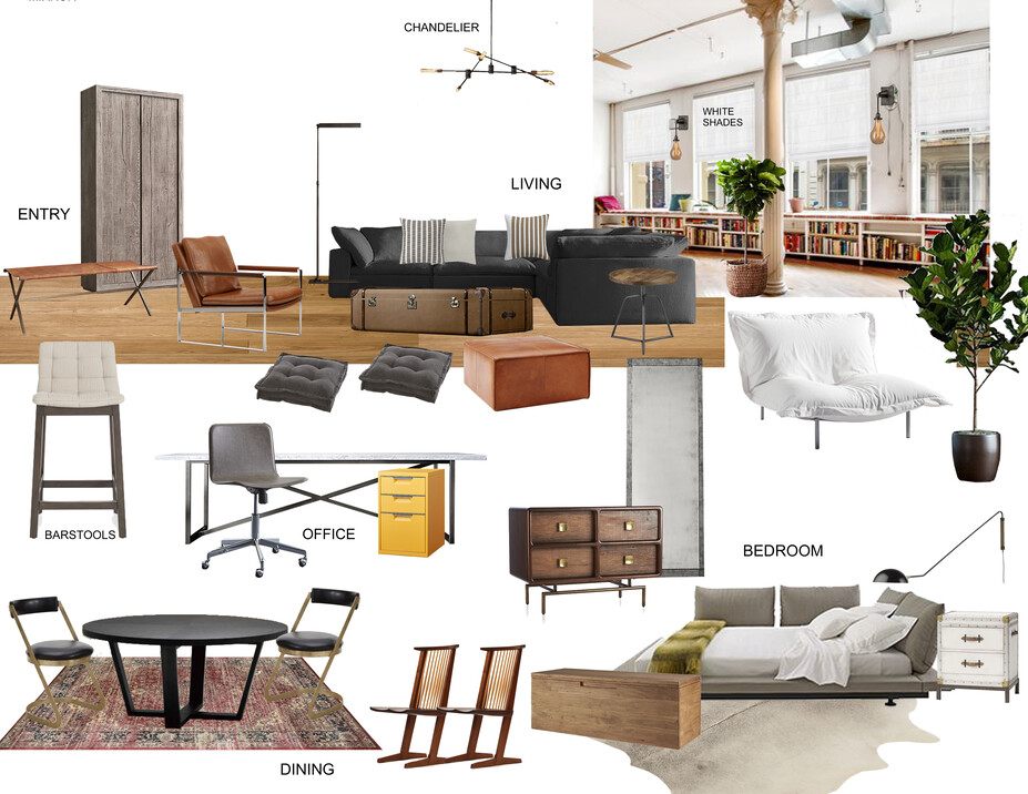 Online Designer Combined Living/Dining Moodboard