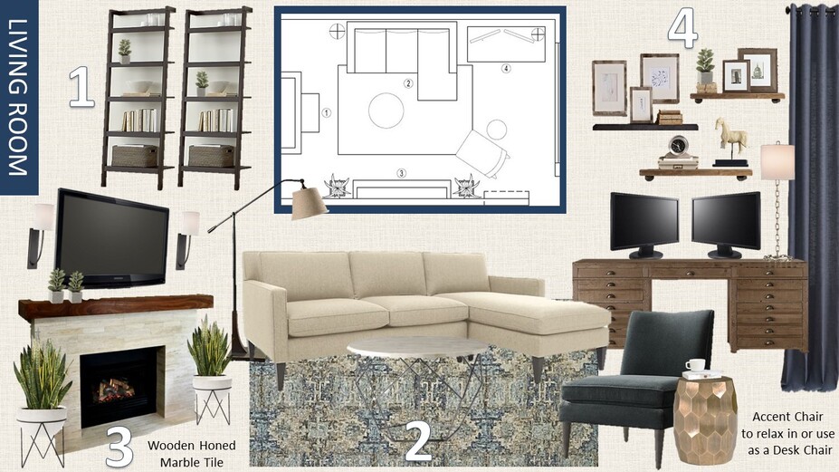 Online Designer Living Room Moodboard