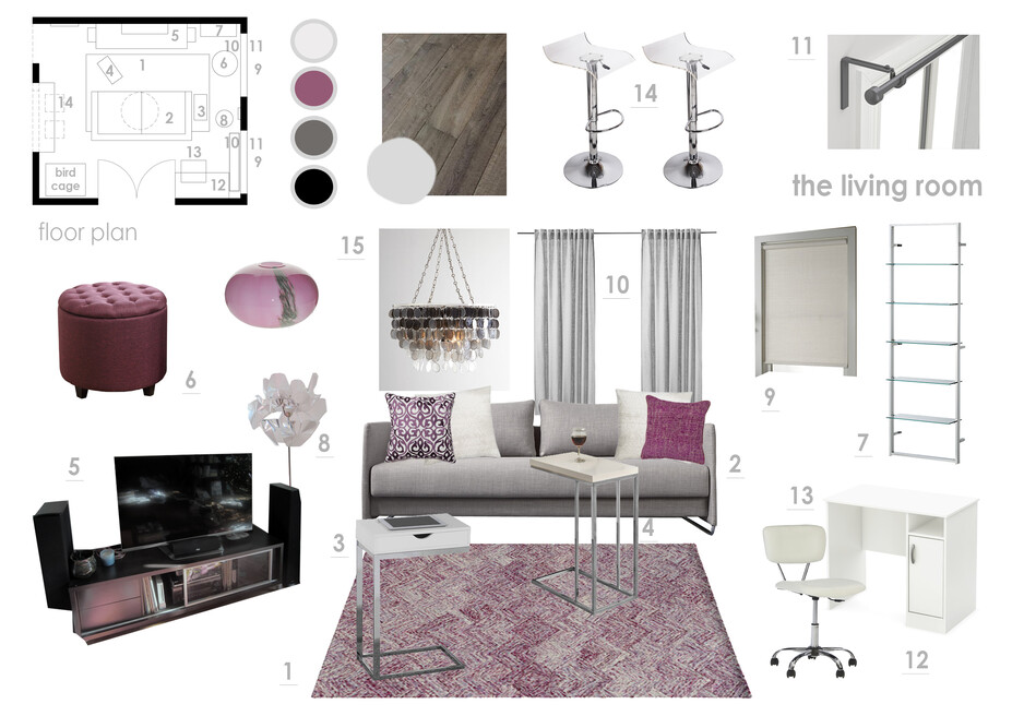 Online Designer Combined Living/Dining Moodboard