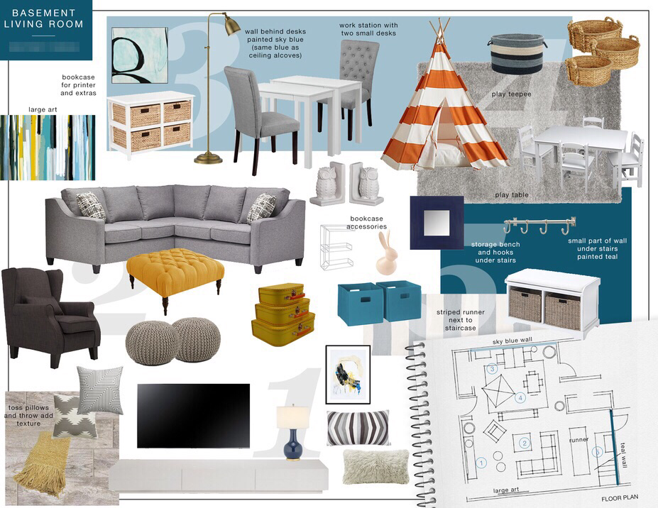 Online Designer Living Room Moodboard