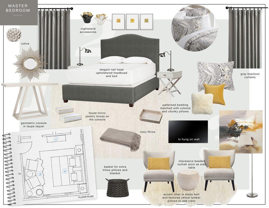 Online Designer Bedroom Moodboard