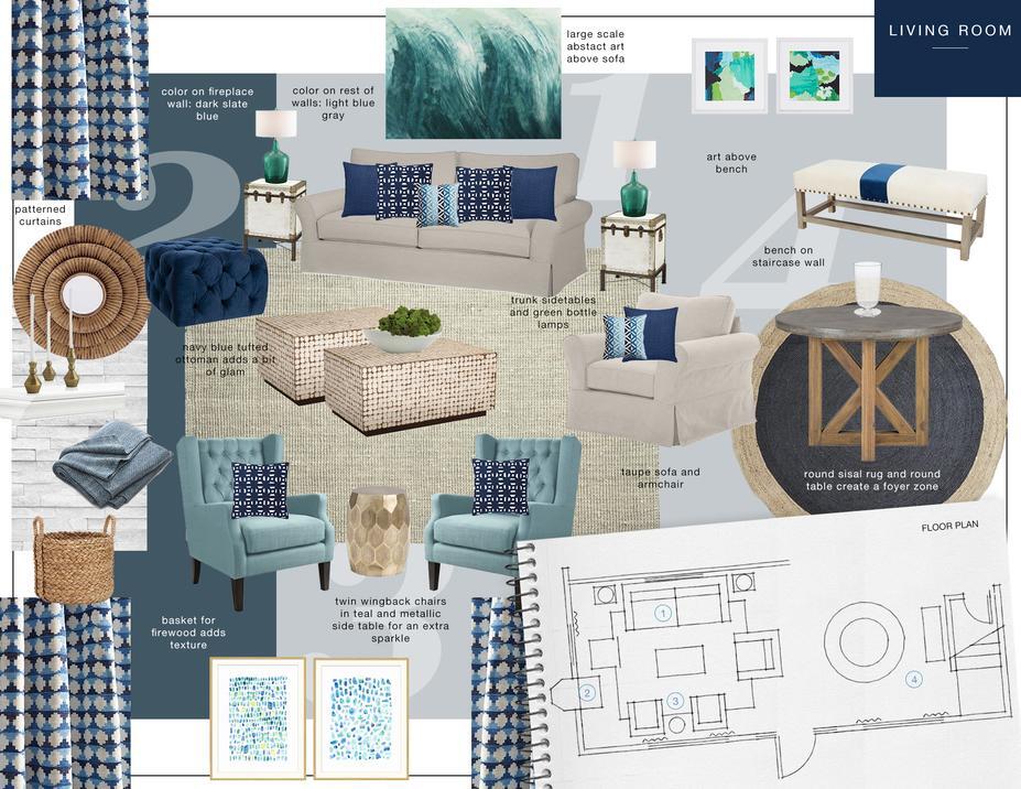 Online Designer Living Room Moodboard