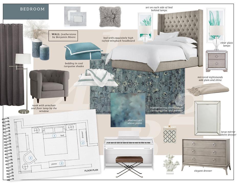 Online Designer Bedroom Moodboard