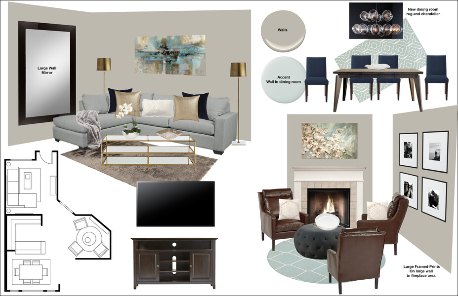 Online Designer Combined Living/Dining Moodboard