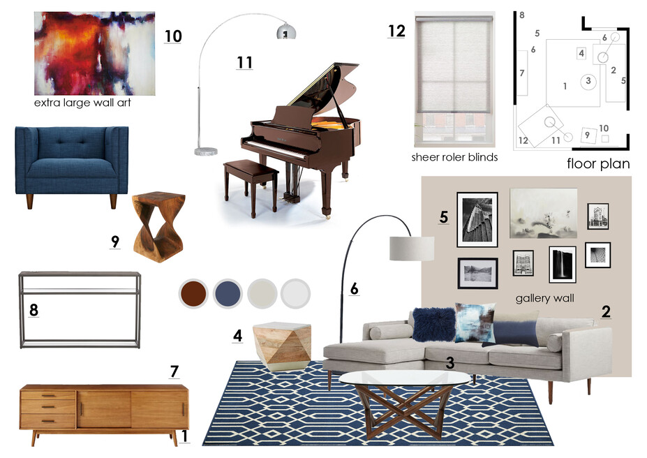 Online Designer Living Room Moodboard