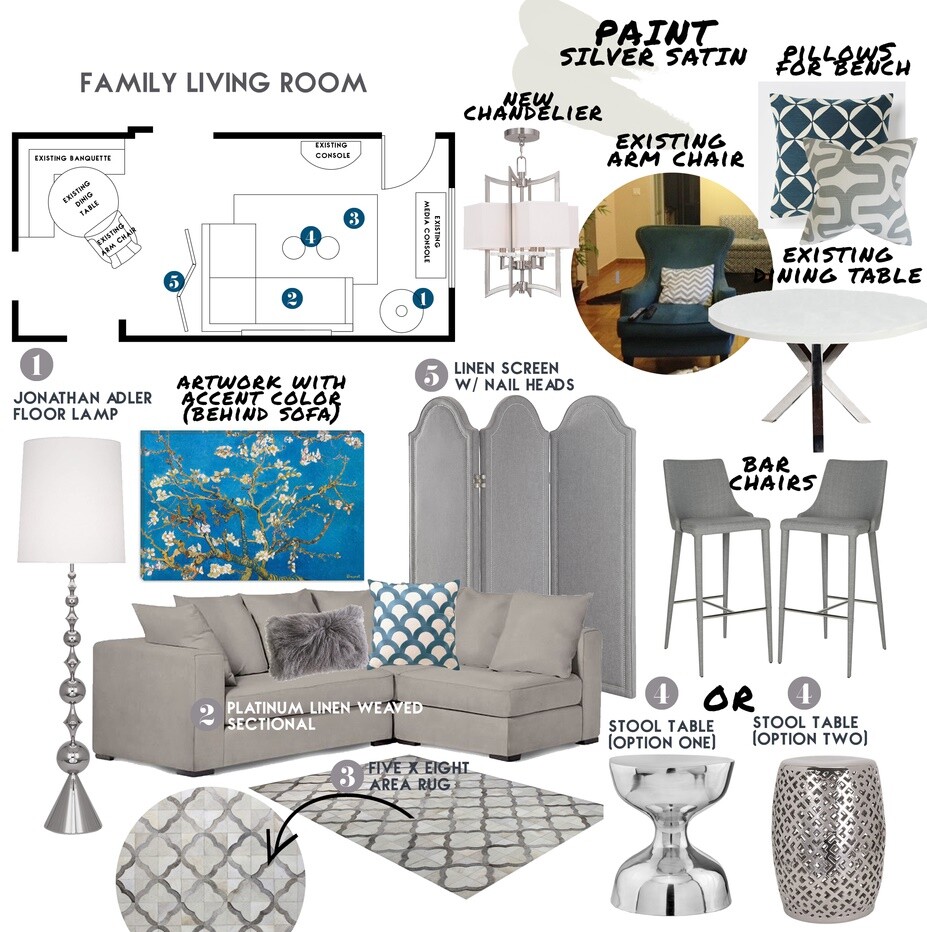 Online Designer Living Room Moodboard