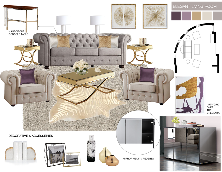 Online Designer Living Room Moodboard