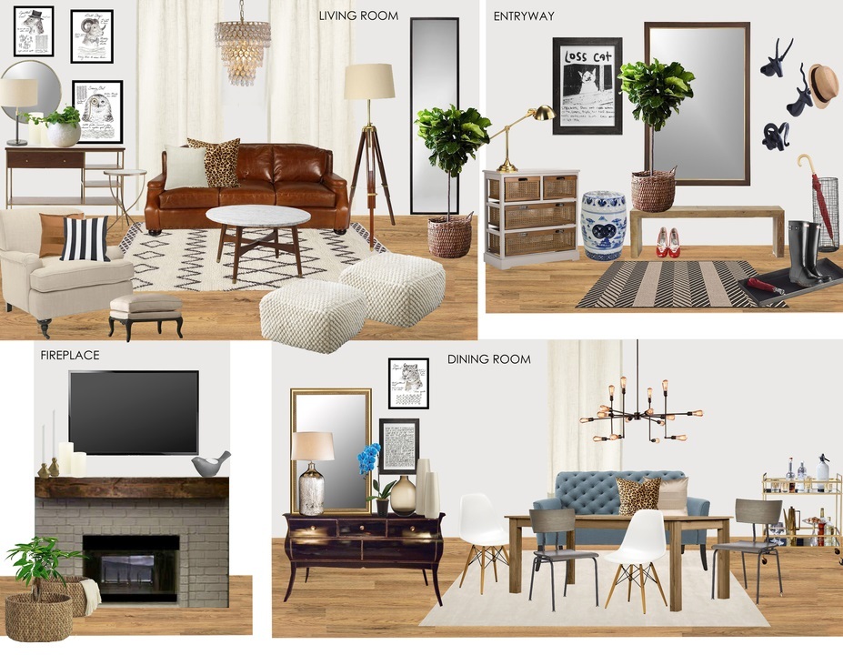 Online Designer Combined Living/Dining Moodboard