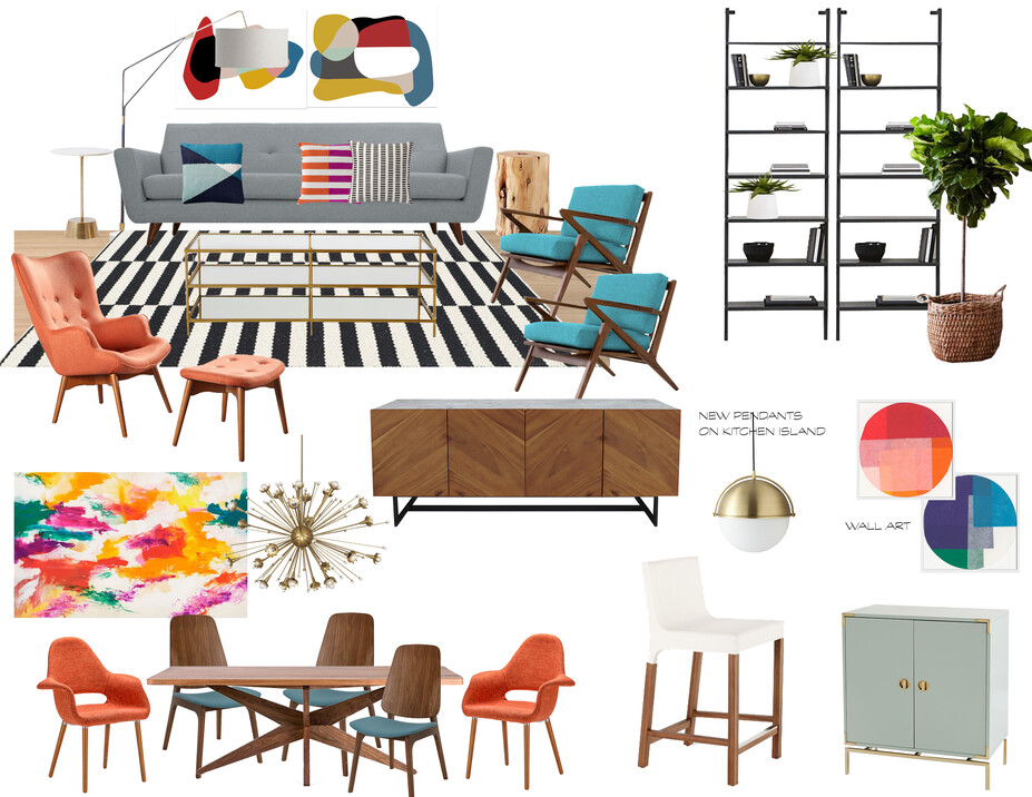 Online Designer Combined Living/Dining Moodboard
