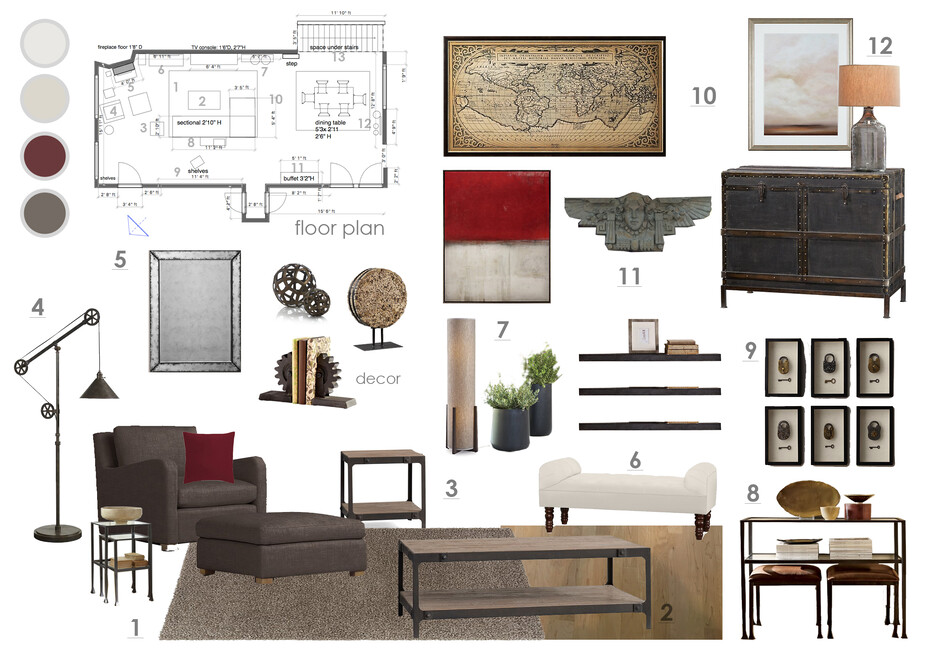Online Designer Combined Living/Dining Moodboard