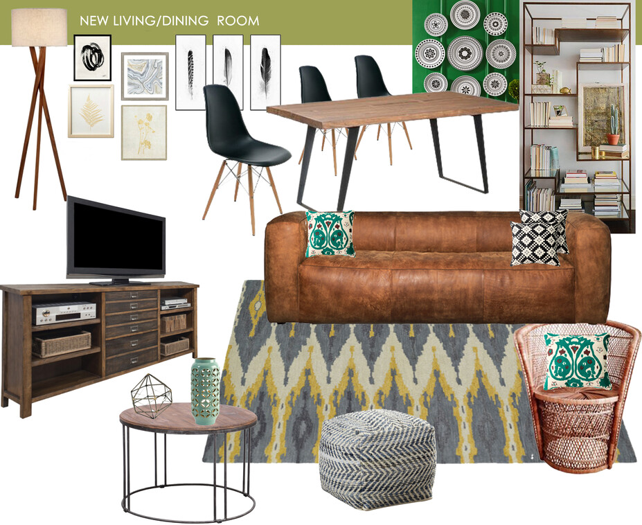 Online Designer Combined Living/Dining Moodboard