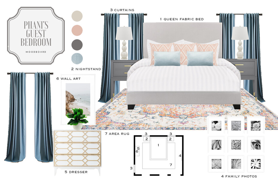 Online Designer Bedroom Moodboard