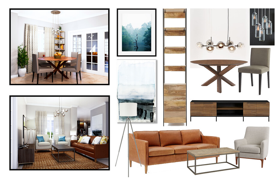Online Designer Combined Living/Dining Moodboard