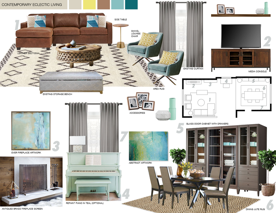 Online Designer Living Room Moodboard