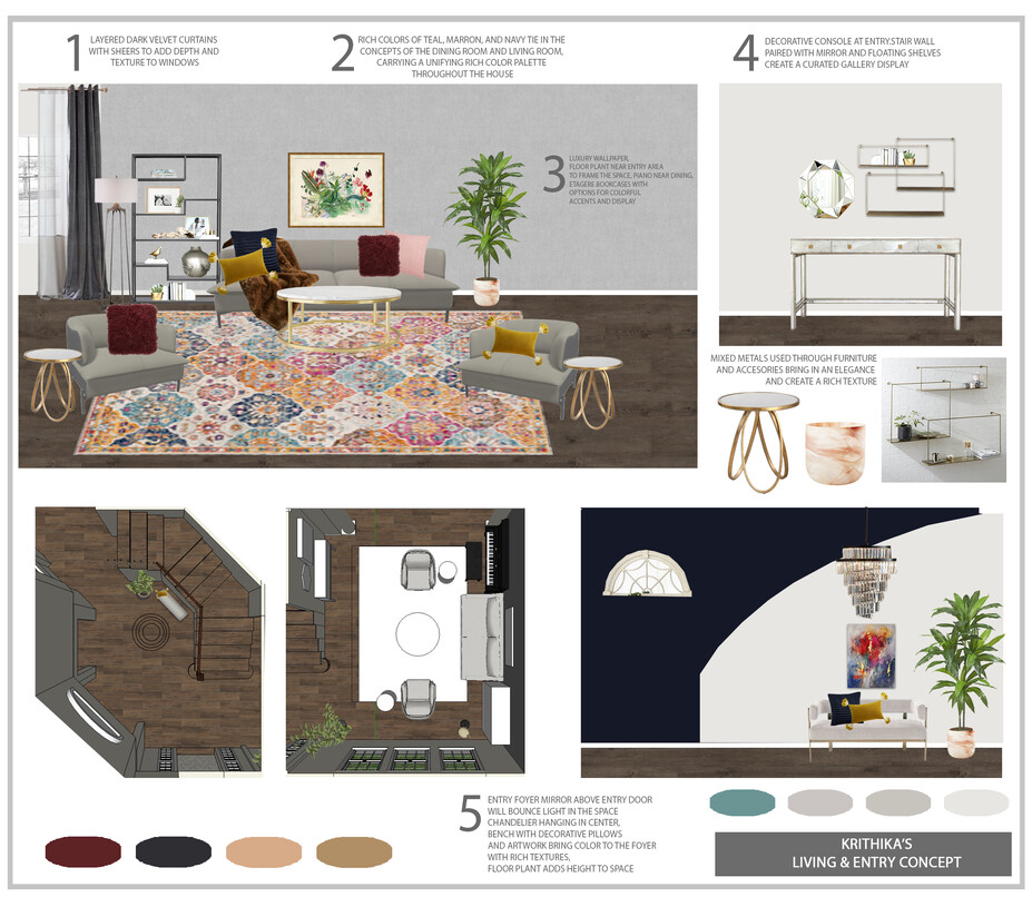 Online Designer Combined Living/Dining Moodboard