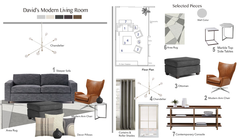 Online Designer Living Room Moodboard