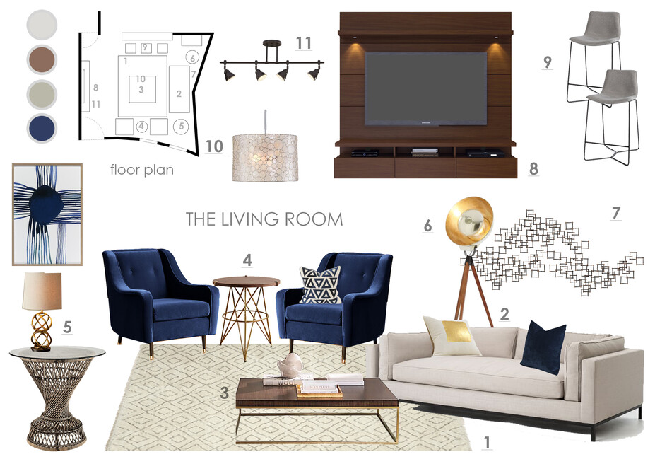 Online Designer Living Room Moodboard