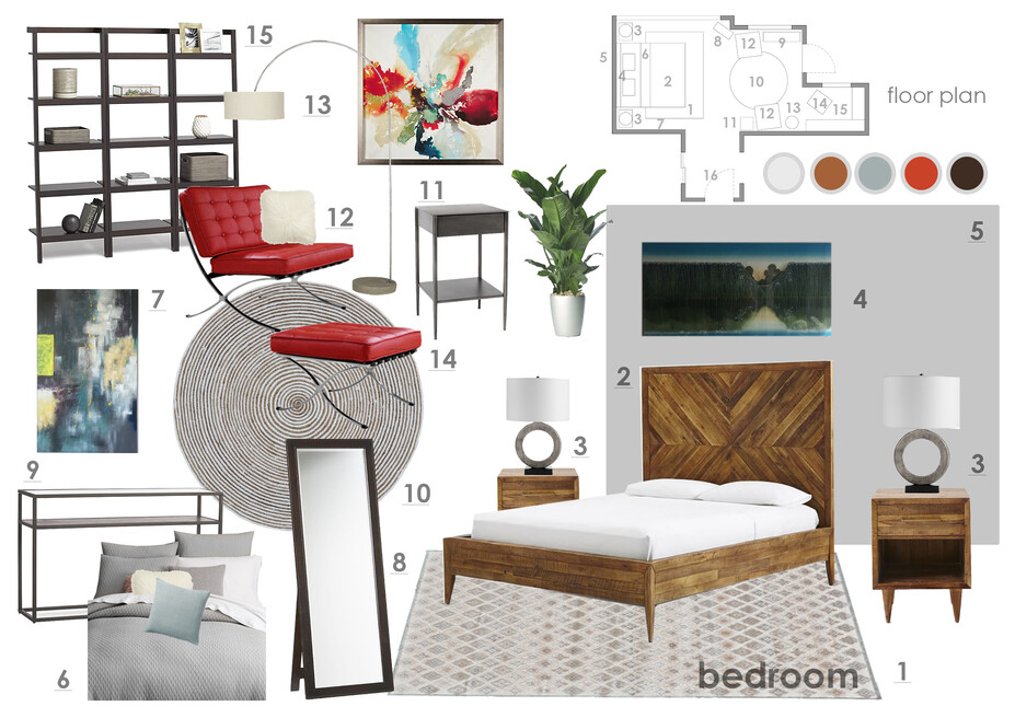 Online Designer Bedroom Moodboard