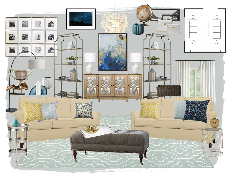 Online Designer Living Room Moodboard