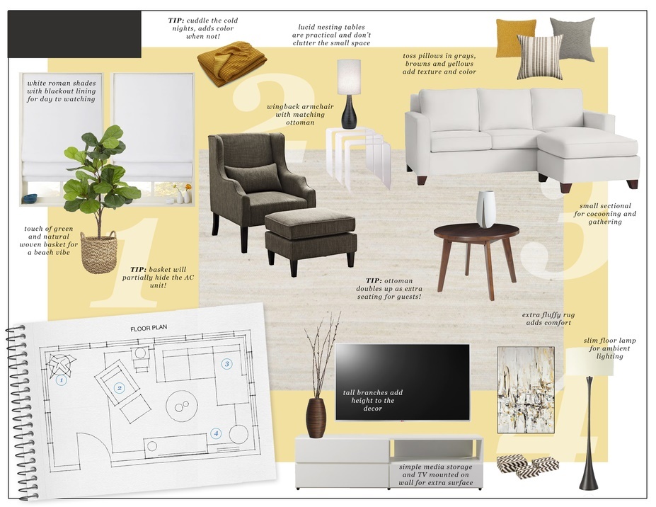Online Designer Living Room Moodboard