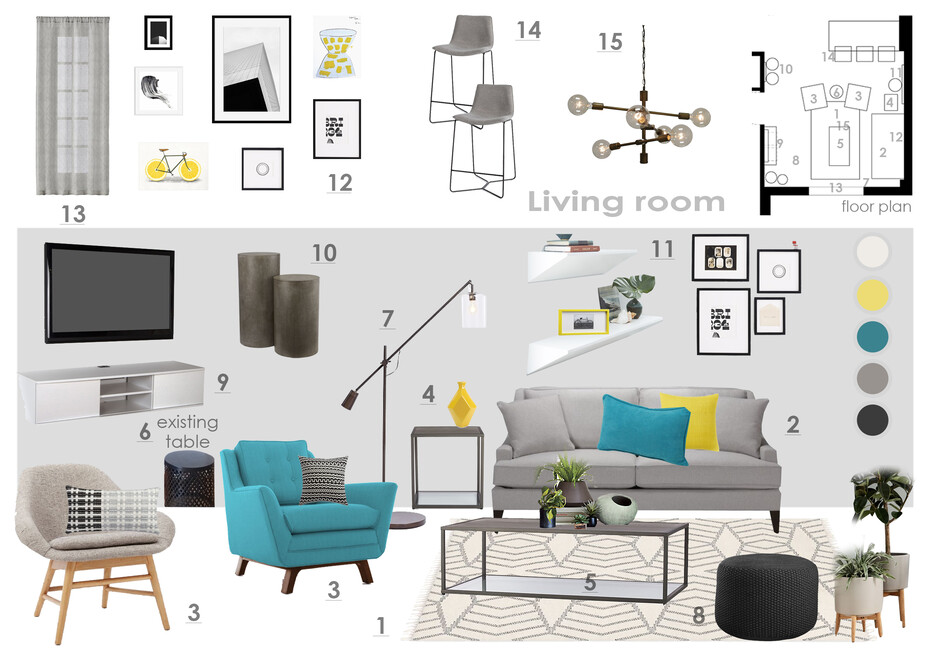 Online Designer Living Room Moodboard