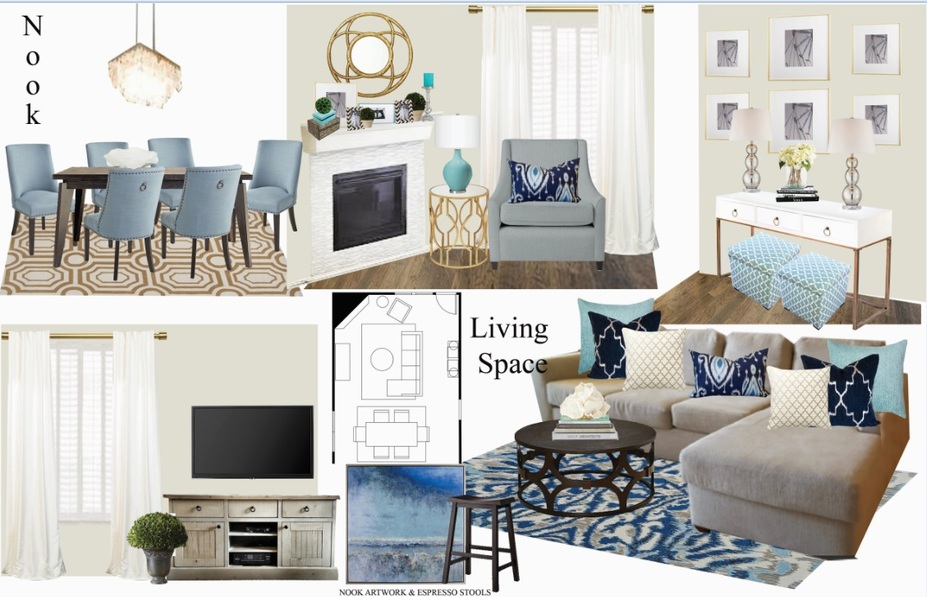 Online Designer Combined Living/Dining Moodboard