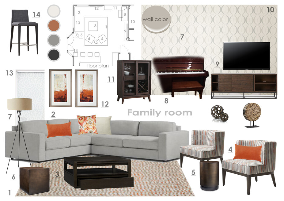 Online Designer Living Room Moodboard