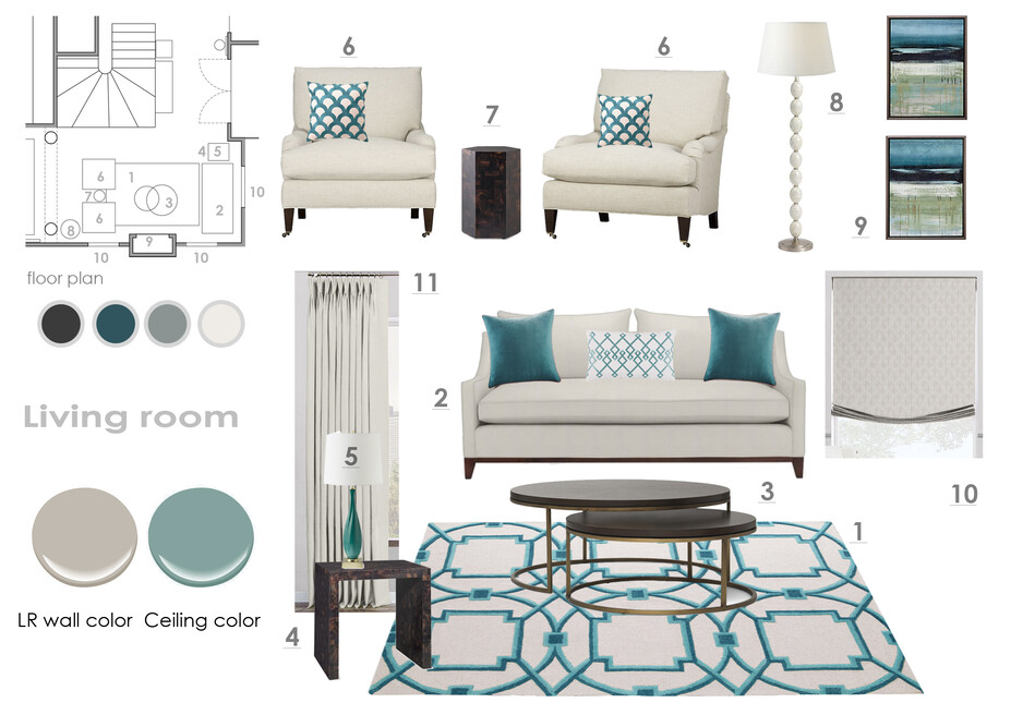 Online Designer Living Room Moodboard