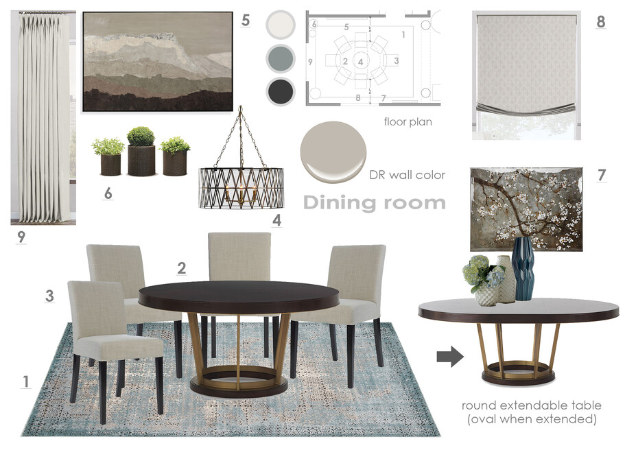 Online Designer Dining Room Moodboard