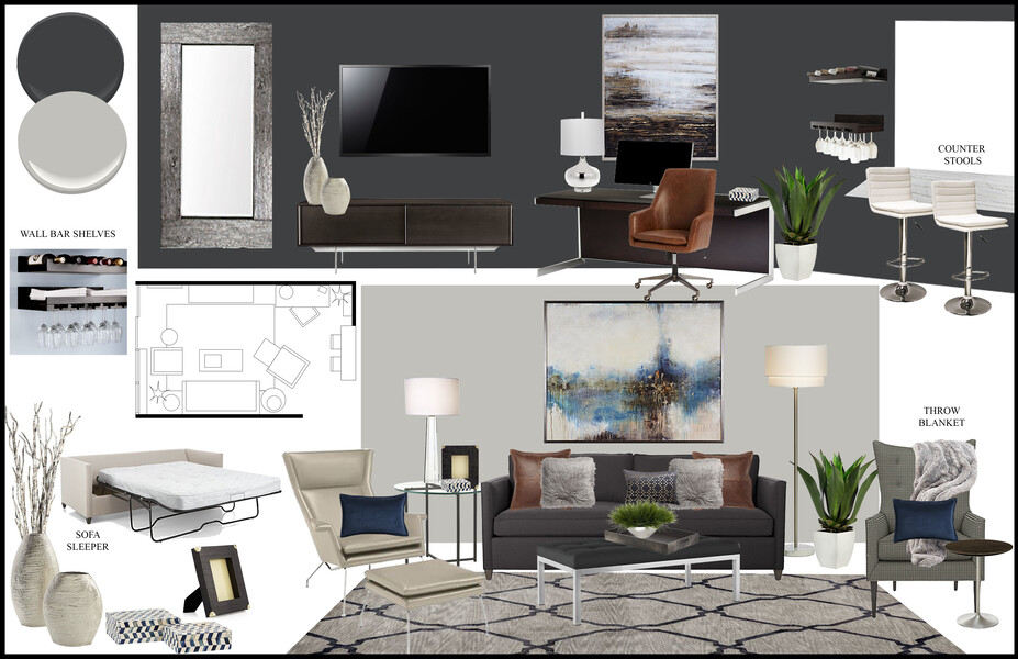 Online Designer Living Room Moodboard