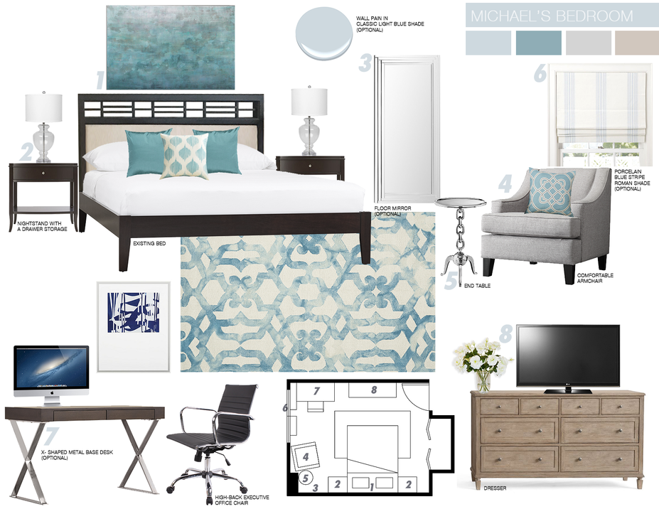 Online Designer Bedroom Moodboard