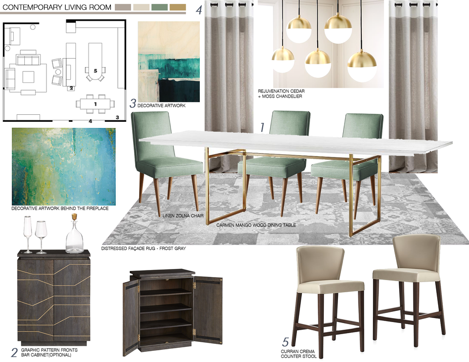 Online Designer Dining Room Moodboard