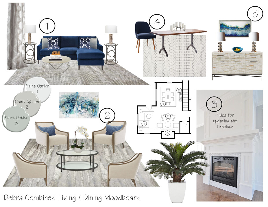 Online Designer Combined Living/Dining Moodboard
