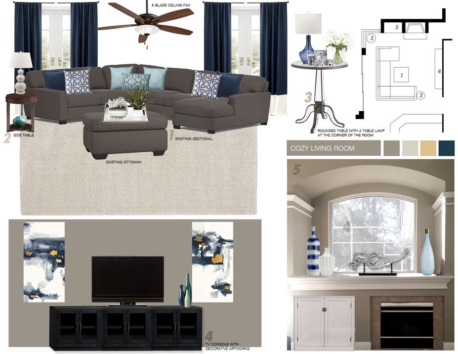 Online Designer Living Room Moodboard