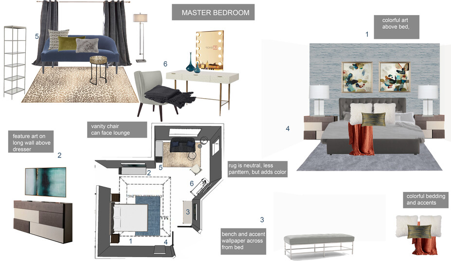 Online Designer Bedroom Moodboard