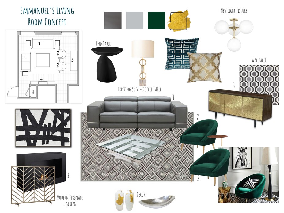 Online Designer Living Room Moodboard