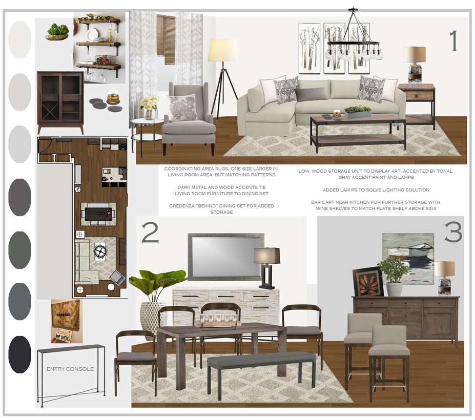 Online Designer Combined Living/Dining Moodboard