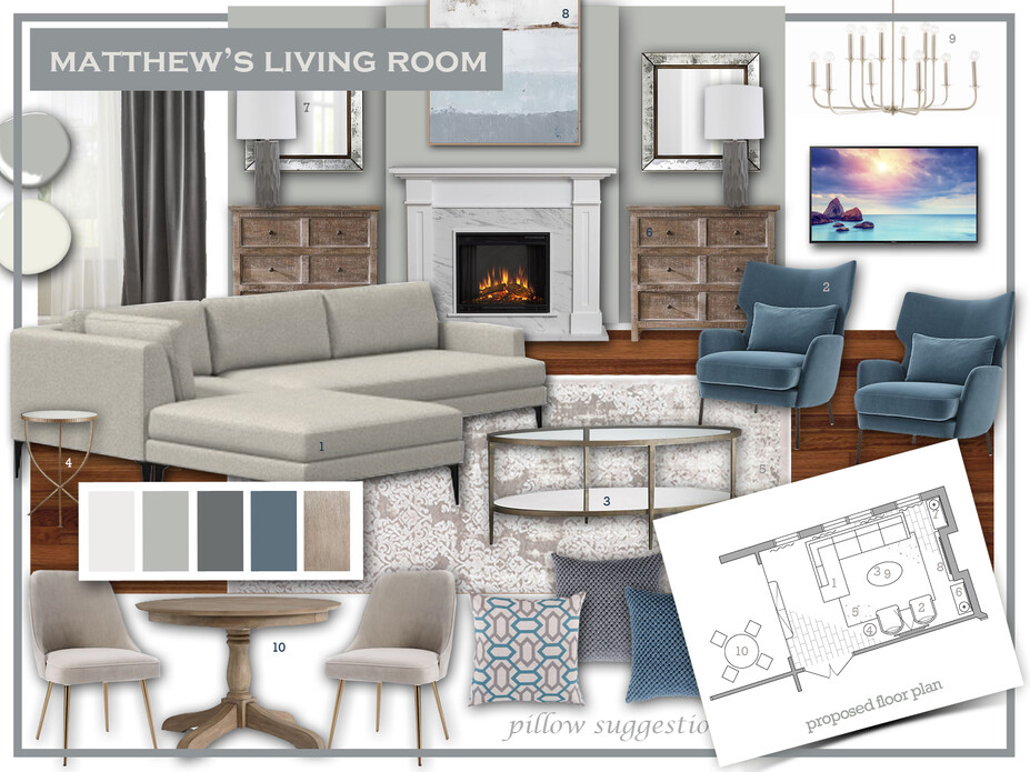 Online Designer Living Room Moodboard