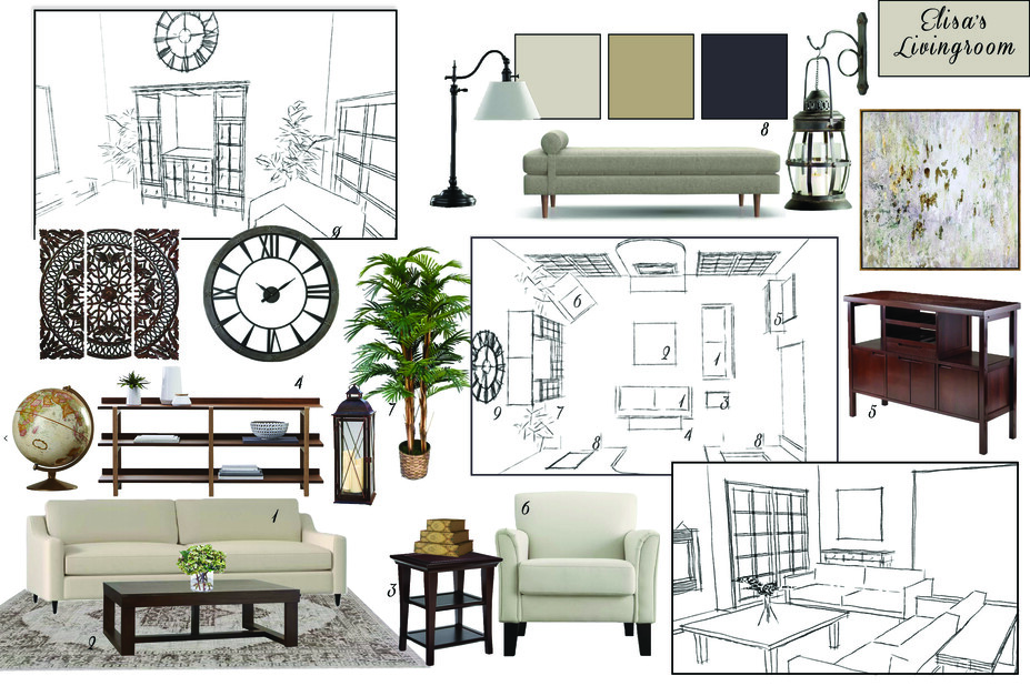 Online Designer Living Room Moodboard