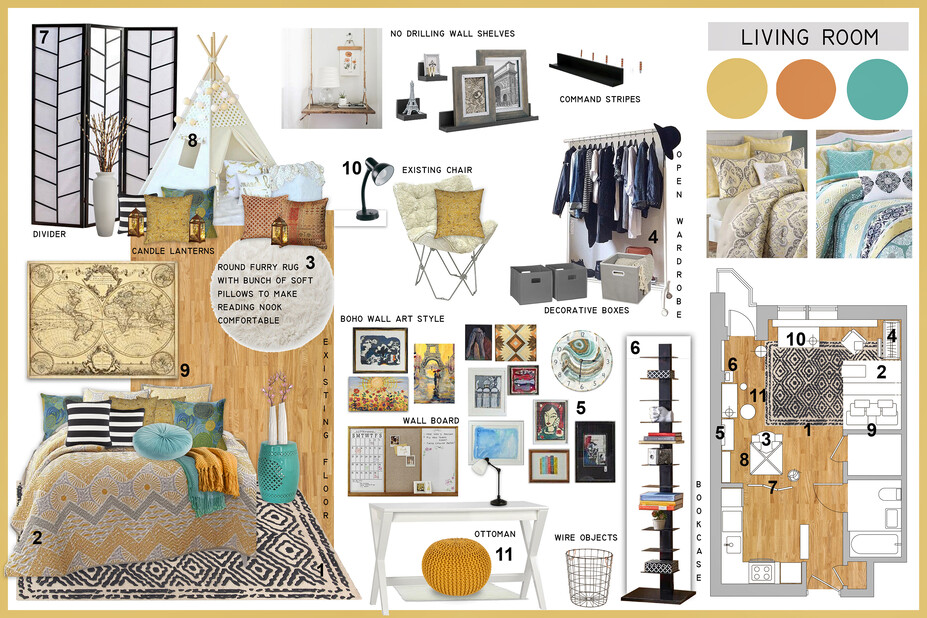 Online Designer Combined Living/Dining Moodboard