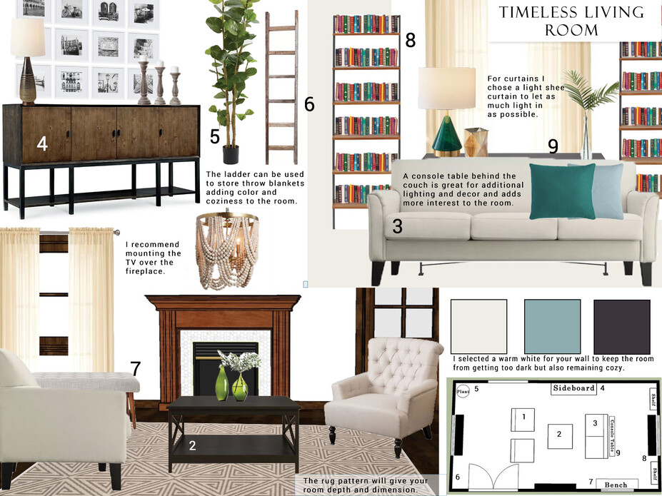 Online Designer Living Room Moodboard