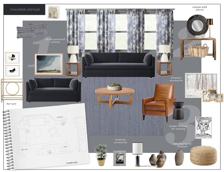 Online Designer Living Room Moodboard