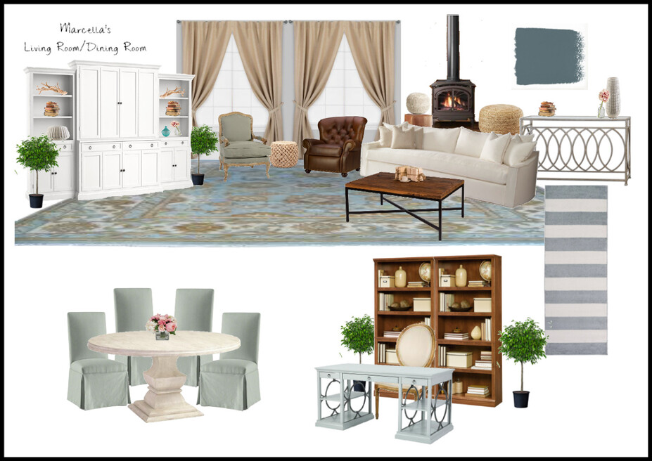 Online Designer Combined Living/Dining Moodboard