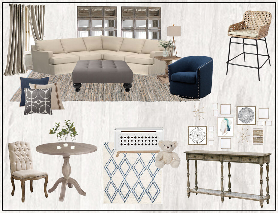 Online Designer Combined Living/Dining Moodboard