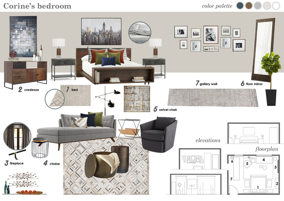 Online Designer Bedroom Moodboard