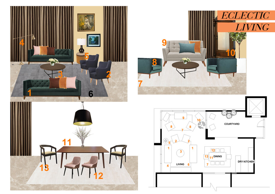 Online Designer Living Room Moodboard