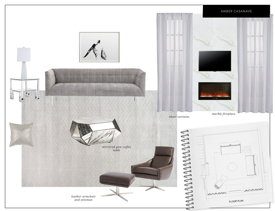 Online Designer Combined Living/Dining Moodboard