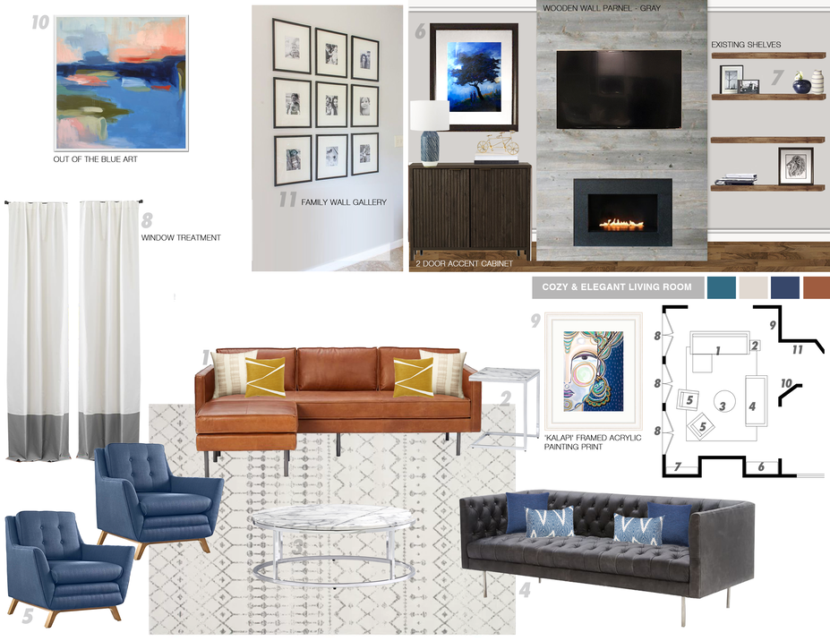 Online Designer Living Room Moodboard