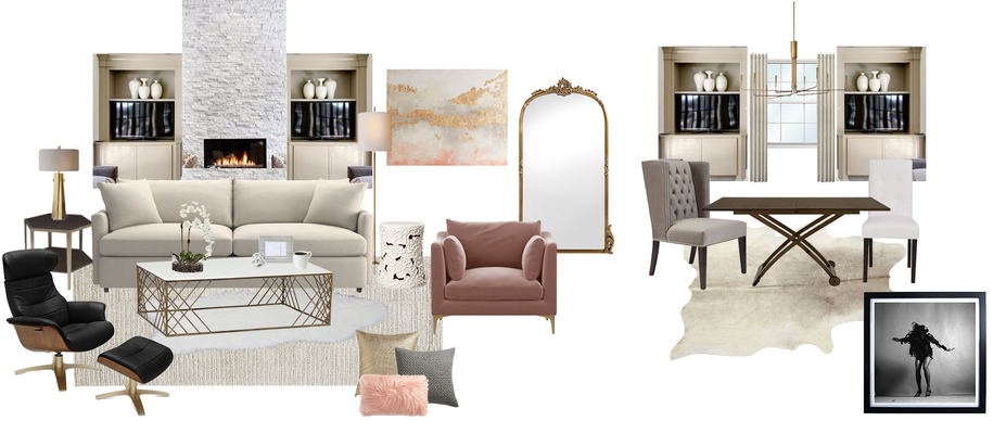 Online Designer Combined Living/Dining Moodboard